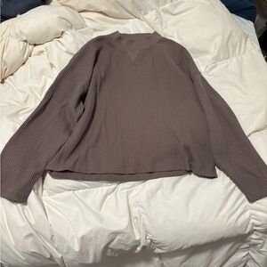 GAP Taupe Ribbed Knit Pullover